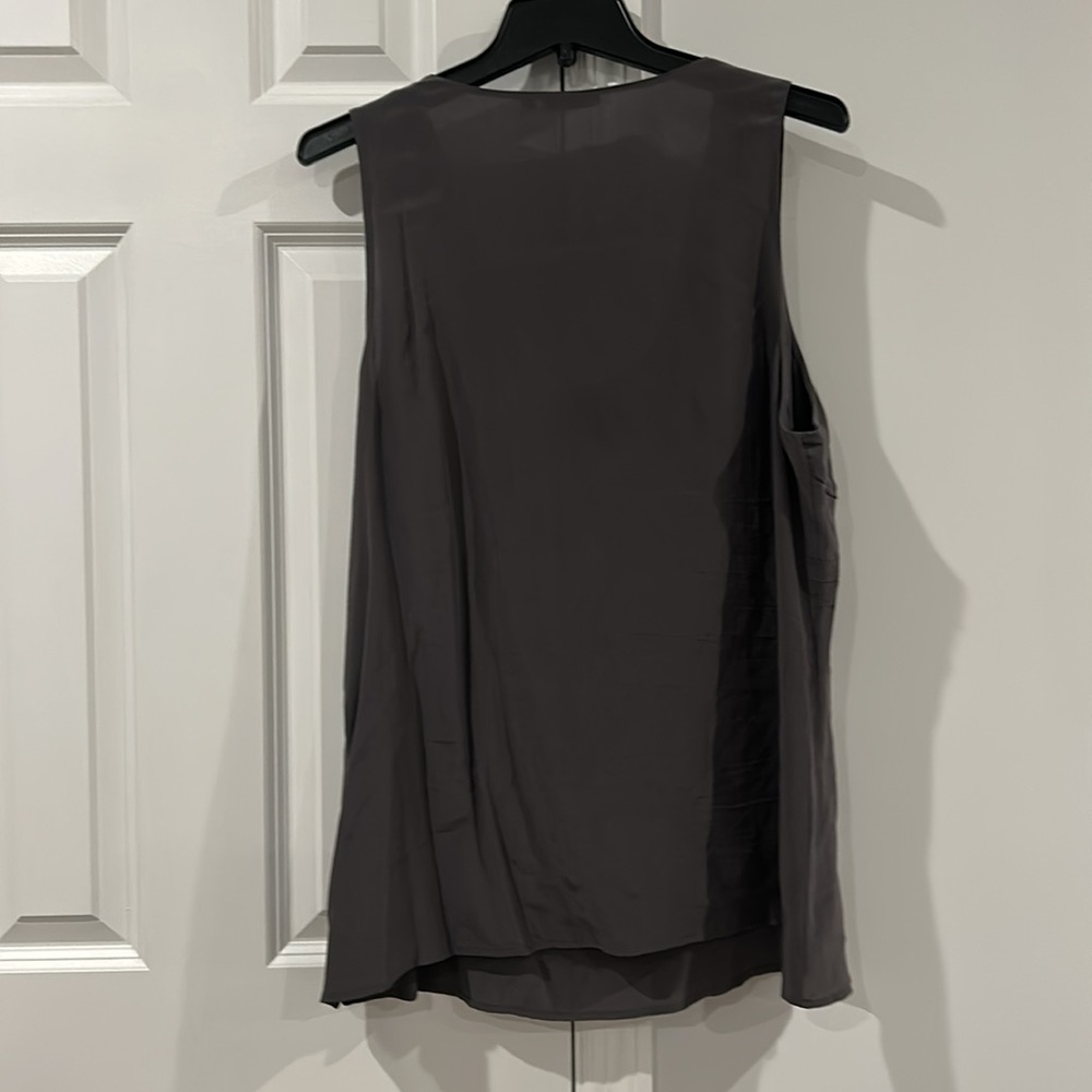 Halogen Gray 100% Silk Draped Cowl Neck Tank Top Size XL - Picture 3 of 5